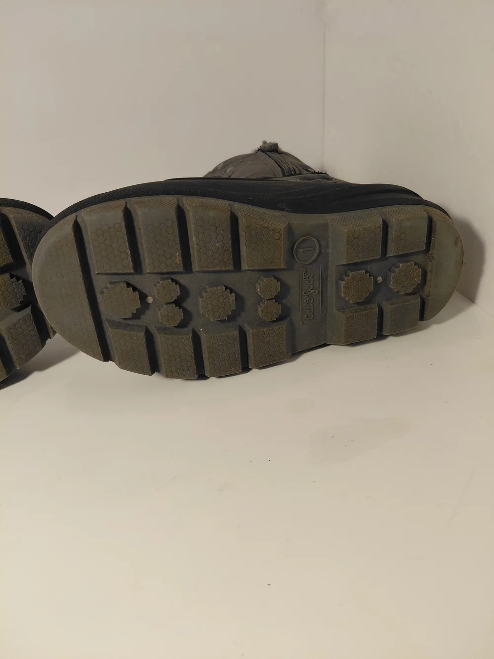 Kids Grey Winter Snow Boots with Sherpa Lining